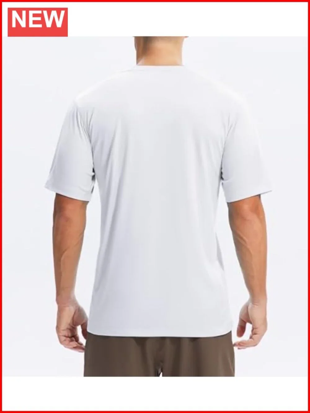 Mens UPF 50+ Sun Protection Rashguard Swim Shirt Quick Dry Short Sleeve
